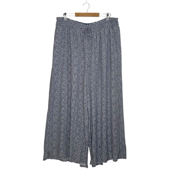 AMERICAN EAGLE High Waist Elastic Wide Leg Floral Pants - Picture 2 of 6